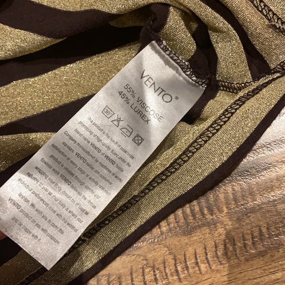 Vento sparkly gold and brown striped tank top - Picture 9 of 9